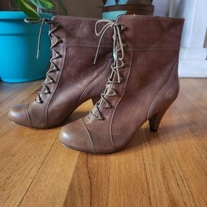 Indigo Lace up Leather Ankle Boots